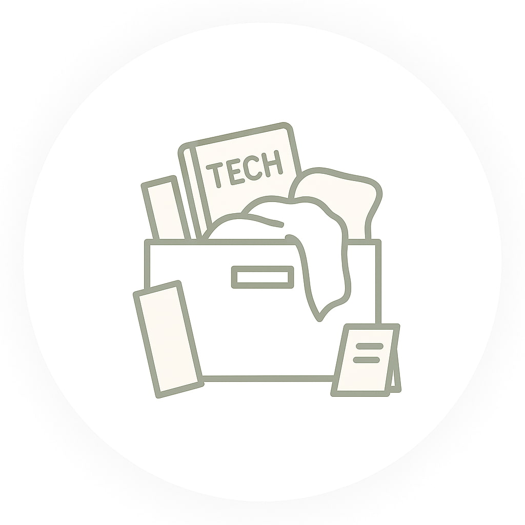 収納ボックスに物が溢れていいる様子